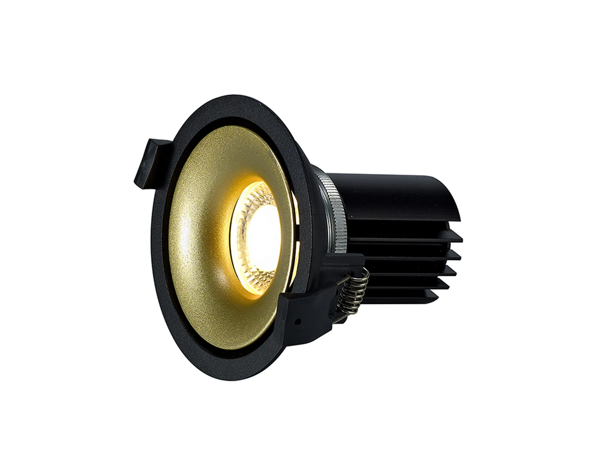 Bolor 12 Tridonic Powered 12W 3000K 1200lm 24° CRI>90 LED Engine Black/Gold Fixed Recessed Spotlight, IP20 DM202148  Dlux Bolor 12